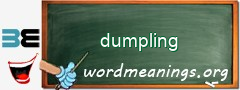 WordMeaning blackboard for dumpling